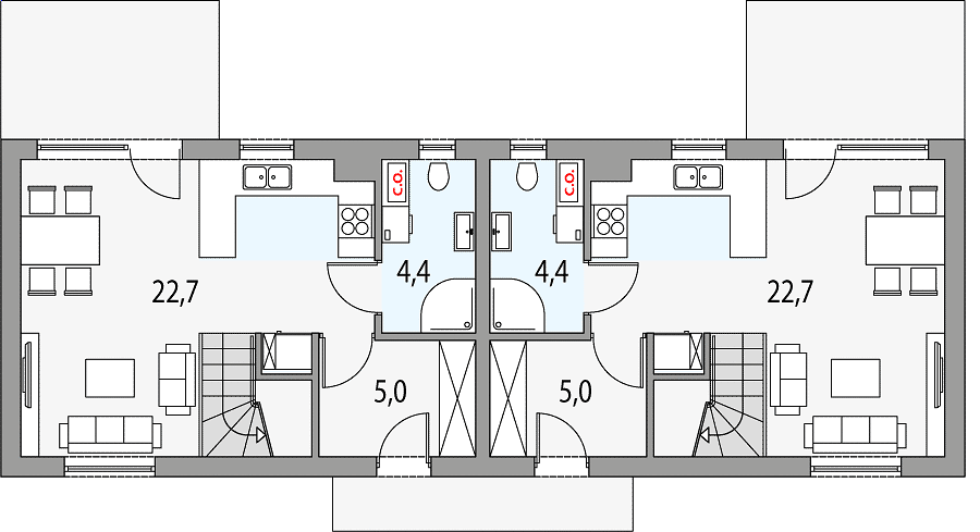 План 1 этажа дома AHK-4131-95 План 1 этажа дома AHK-4131-95