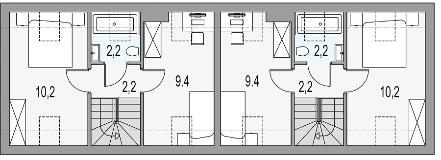 План 2 этажа дома AHK-4131-95 План 2 этажа дома AHK-4131-95