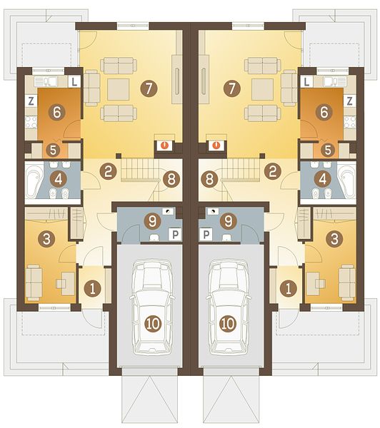 План 1 этажа дома CGH-8226-92 План 1 этажа дома CGH-8226-92